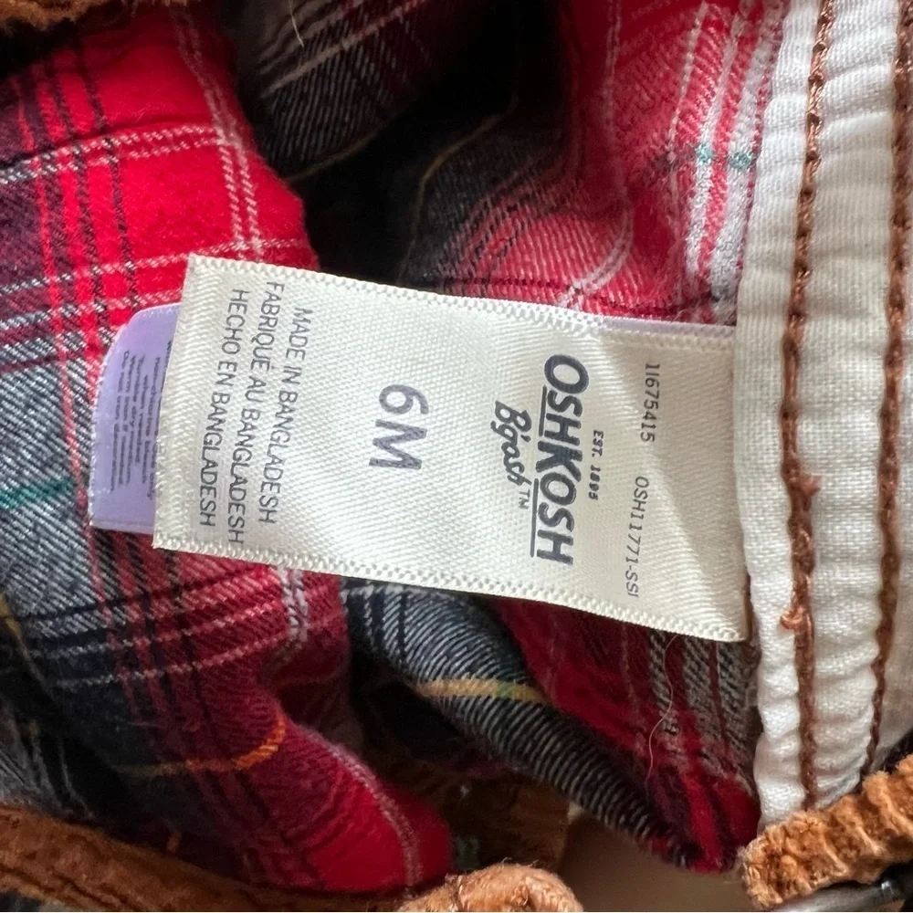 OshKosh B’Gosh Baby Boy‎ Corduroy Fleece Lined Overalls